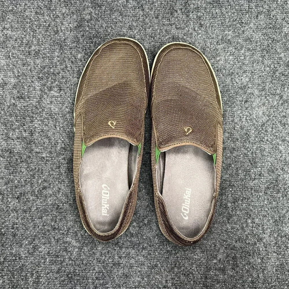 OluKai Nohea Mesh Shoes Men's Size 12 Brown Convertible‎ Slip On Comfort Loafers